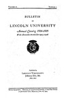 Bulletin of Lincoln University: Annual Catalog 1924-1925 With Announcement For 1925-1926 by Lincoln University, Jefferson City Missouri