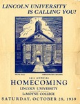 1939 Lincoln University Homecoming Brochure