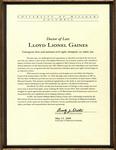 3.4 University of Missouri Doctor of Law Degree to Lloyd Lionel Gaines