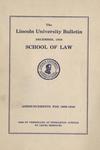 5.04 1939-1940 Lincoln University Law School Bulletin by Lincoln University, Jefferson City Missouri