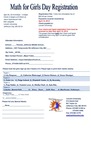 2014 Sonia Kovalevsky Math for Girls Day Registration Form by Association for Women in Mathematics, Lincoln University of Missouri and Donna L. Stallings